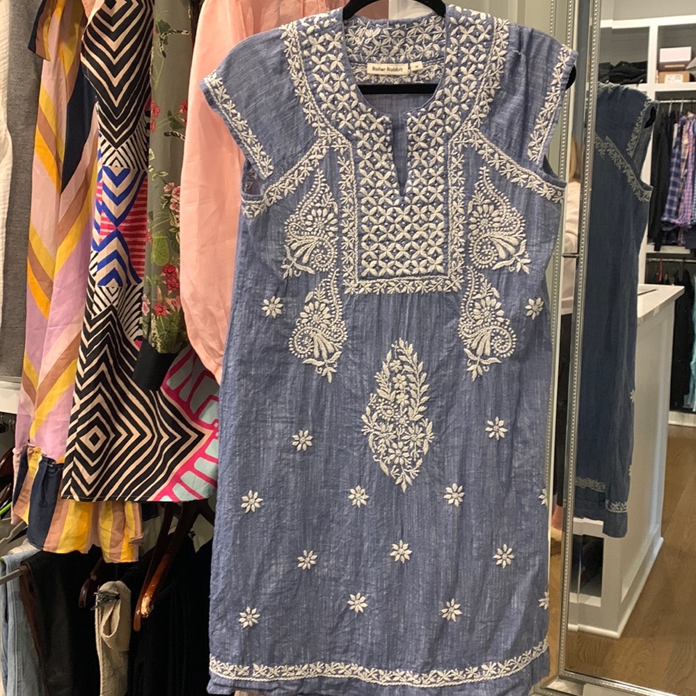 Roller Rabbit chambray faith dress xs